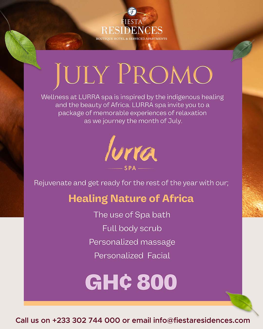 Fiesta Residences July Spa Special